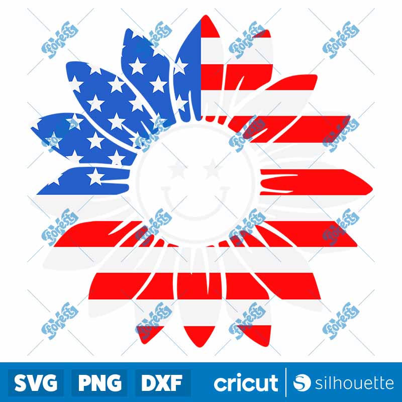 Patriotic Smiling Sunflower
SVG