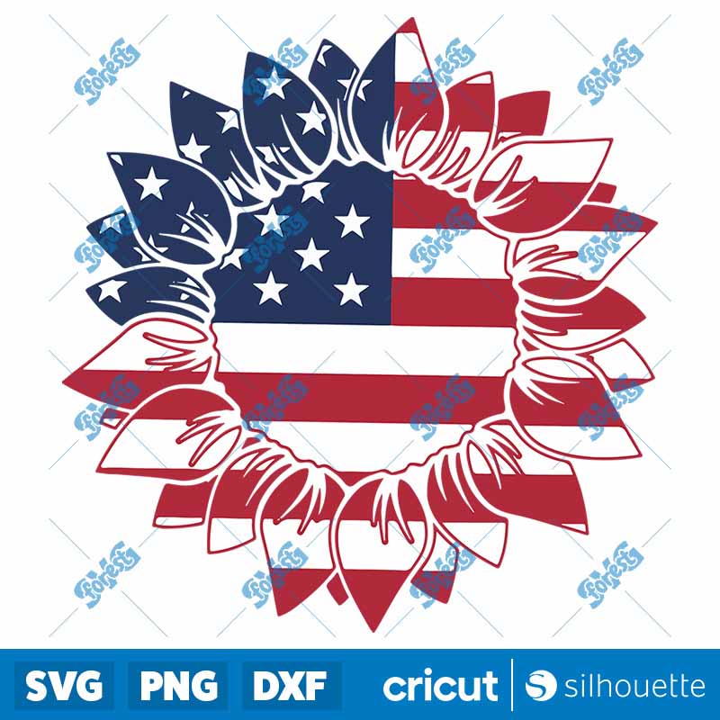 Patriotic Sunflower SVG