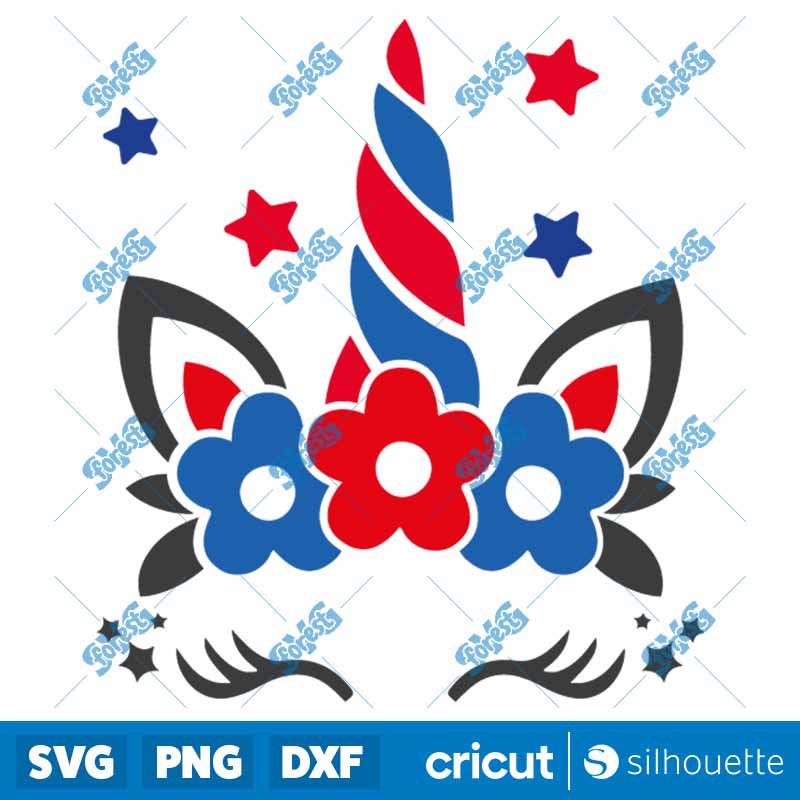 Patriotic Unicorn SVG