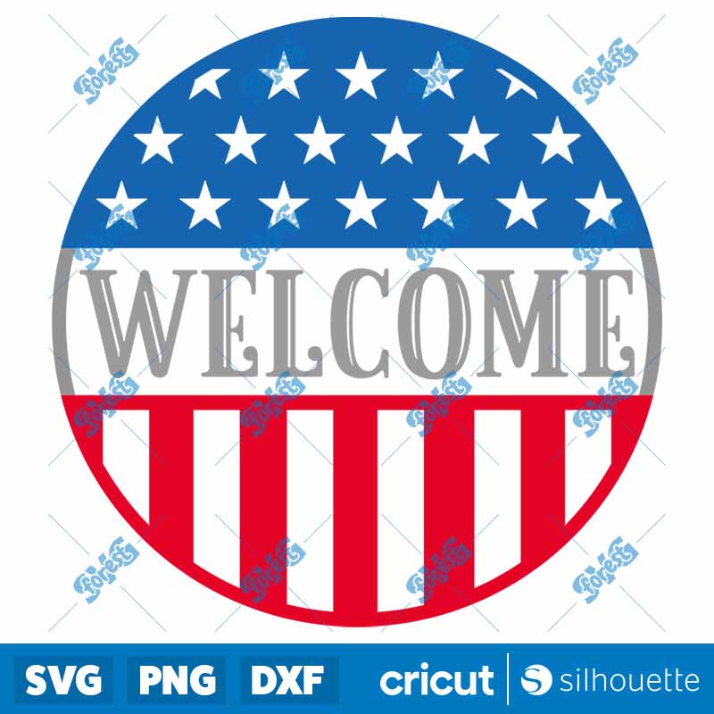 Patriotic welcome sign for the
door