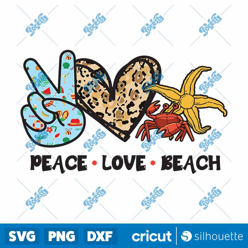 Peace Love Beach PNG