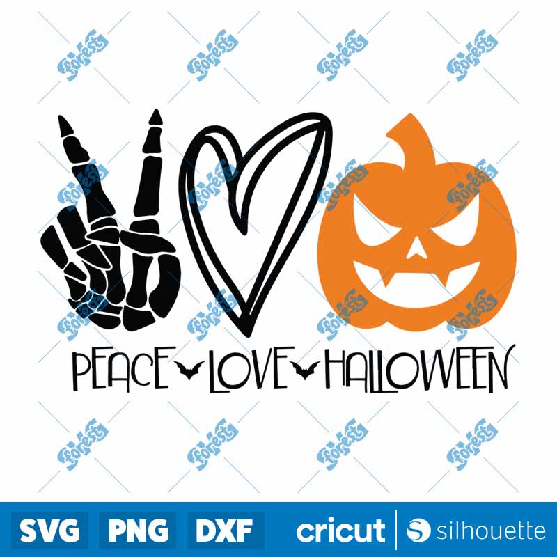 Peace Love Halloween SVG