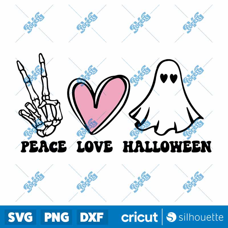 Peace Love Halloween SVG-PNG