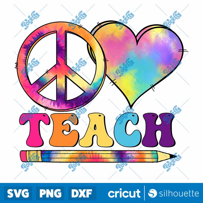 Peace Love Teach Teacher PNG