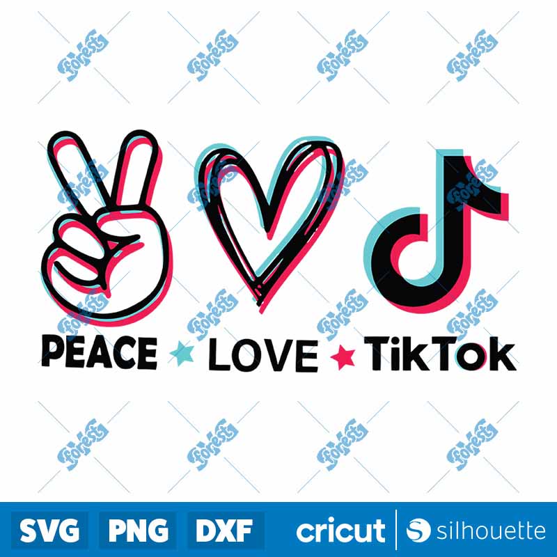 Peace Love Tiktok SVG