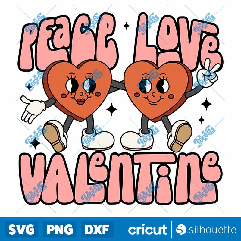 Peace Love Valentine SVG