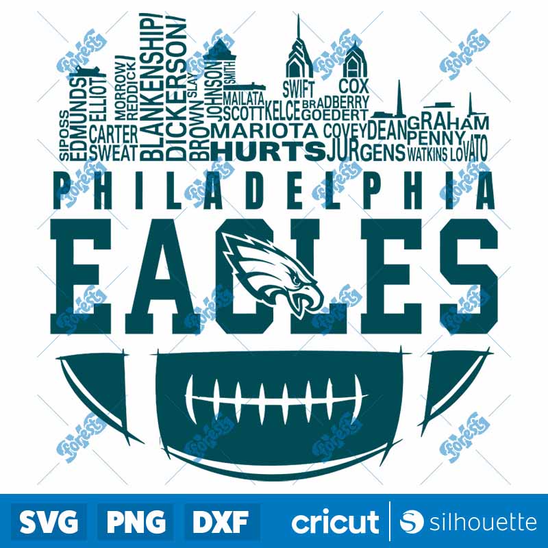 Philadelphia Eagles Skyline
  Football Names SVG