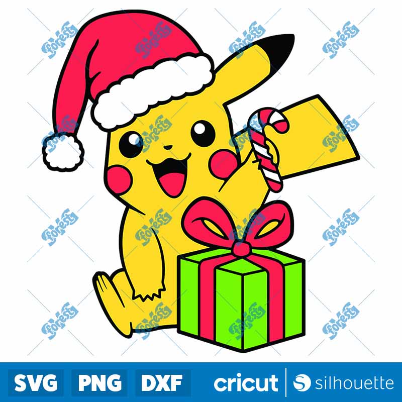 Pikachu Candy Christmas SVG