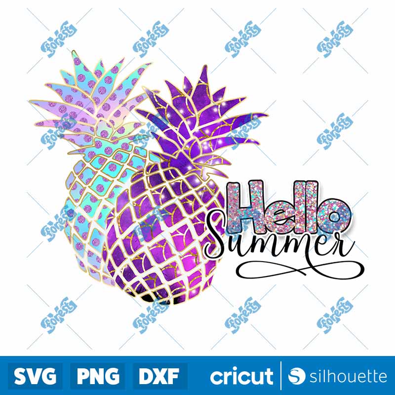 Pineapple Hello Summer PNG