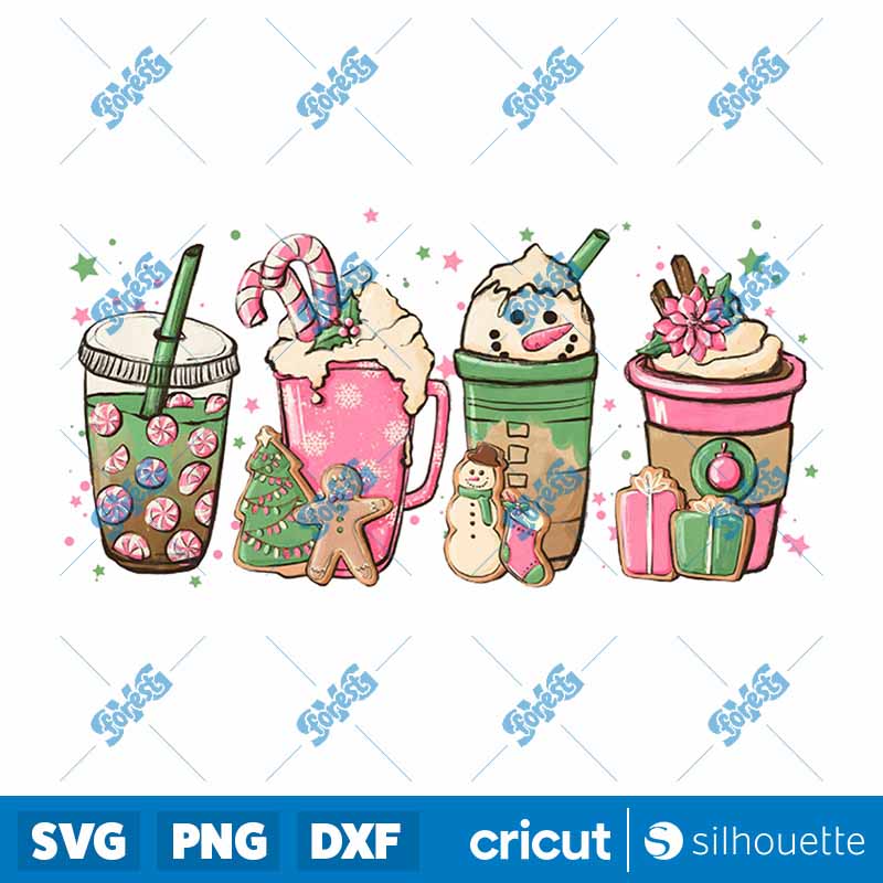 Pink Christmas Candy Cane
  Coffee Cup PNG