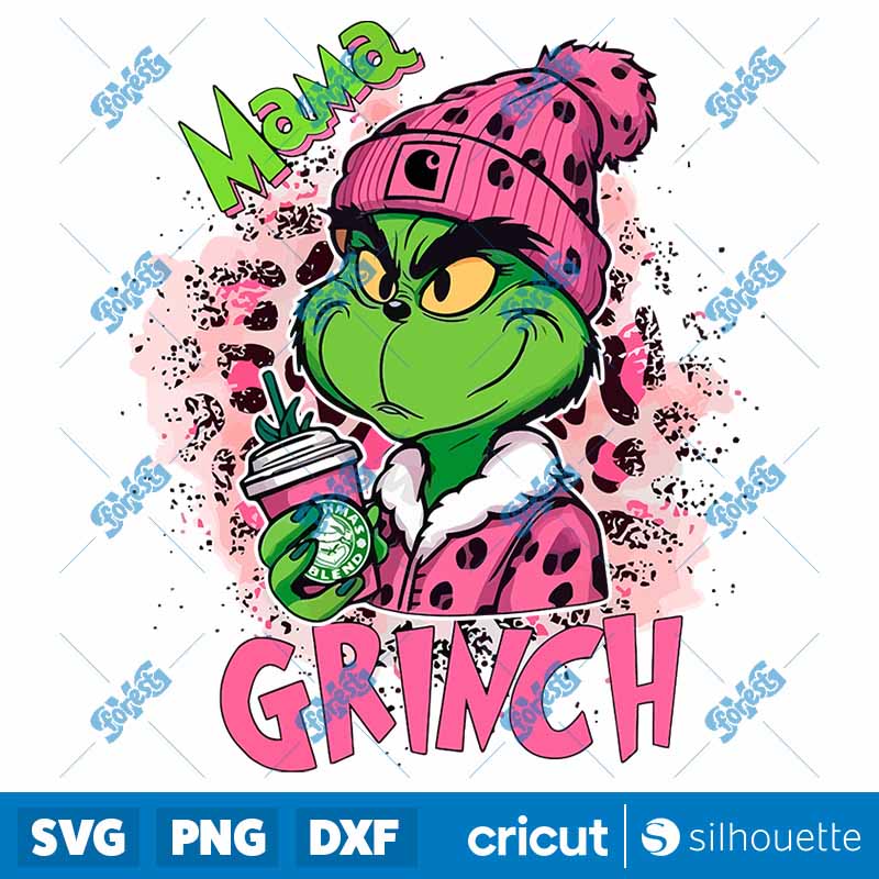 Pink Leopard Mama Grinch PNG