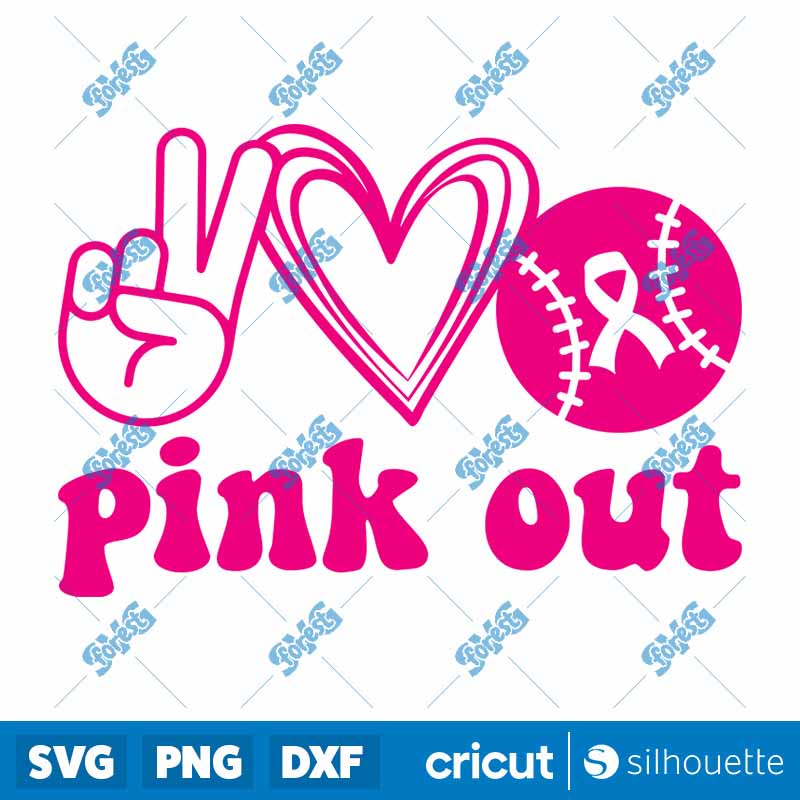 Pink Out Baseball SVG