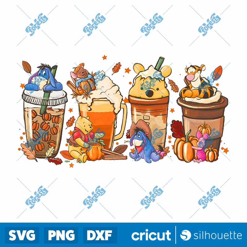 Pooh Fall Coffee Lattes
Sublimation PNG