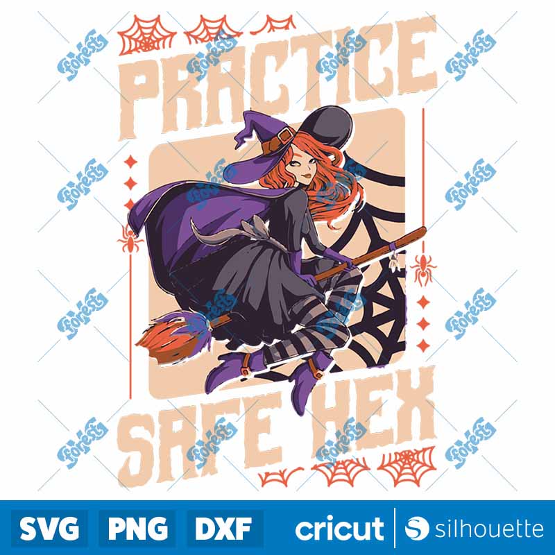 Practice Safe Hex Halloween
Witch SVG