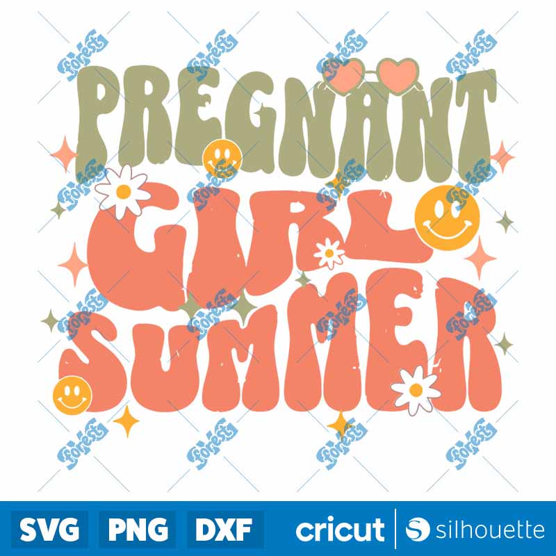 Pregnant Girl Summer Pregnancy
  Announcement SVG