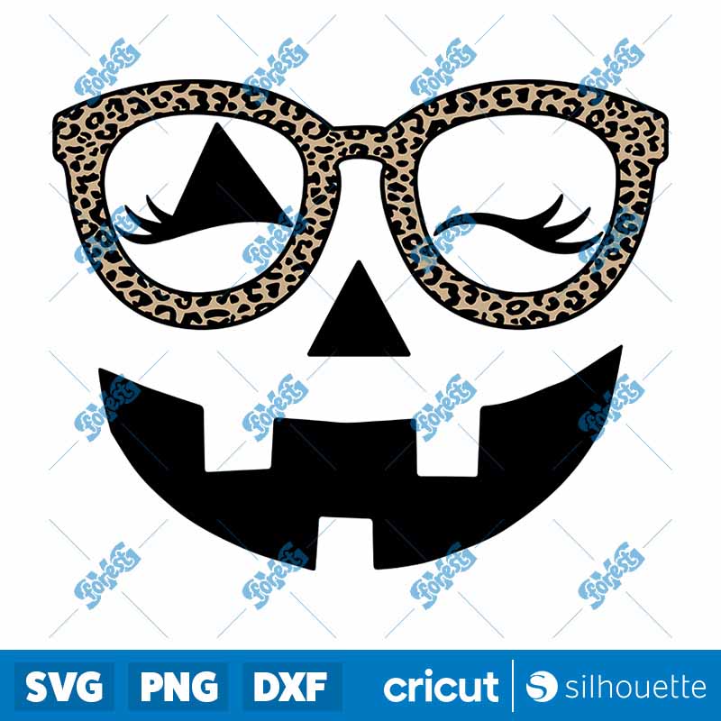 Pumpkin Face With Glasses SVG