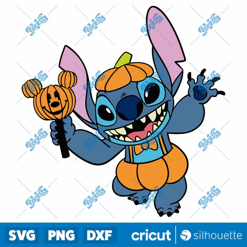 Pumpkin Head Mouse x Stitch
  SVG