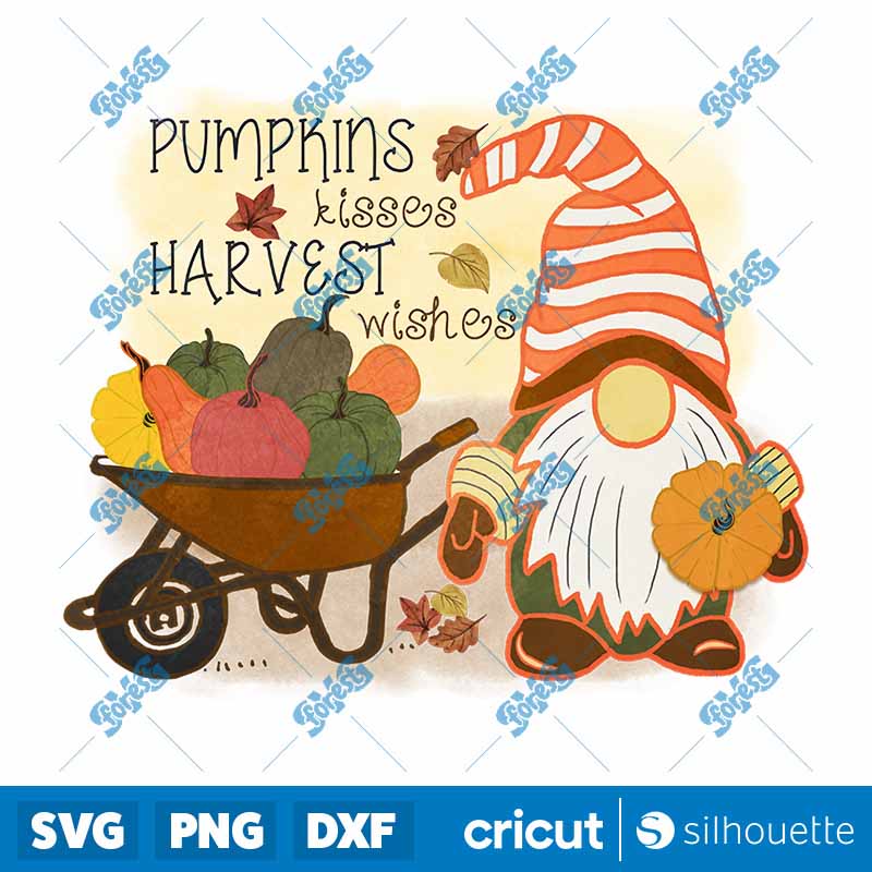 Pumpkin Kisses Harvest Wishes
  PNG