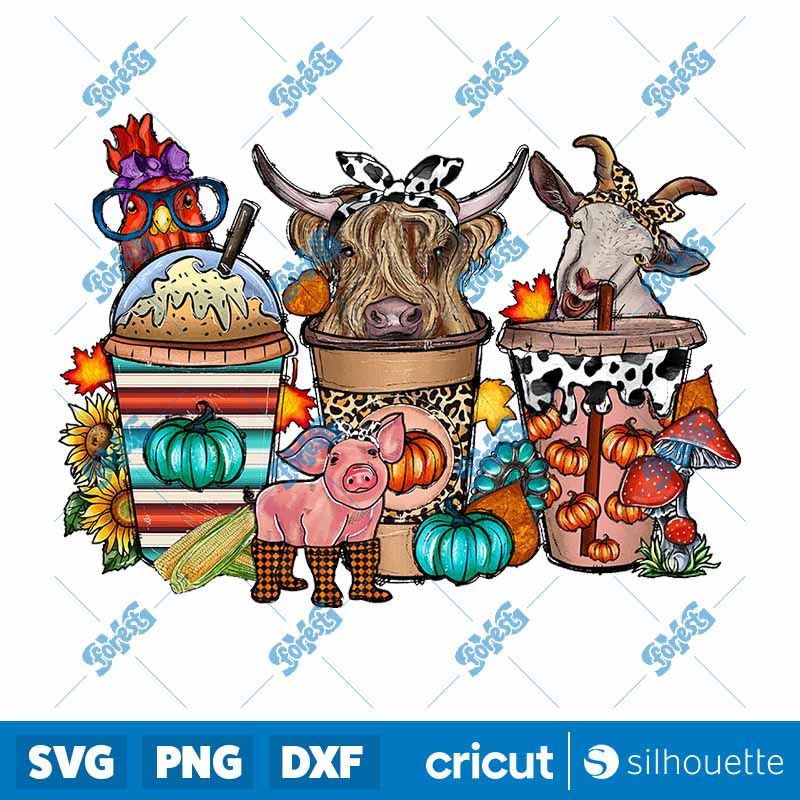 Pumpkin Spice Latte Fair
  Animals Sublimation PNG