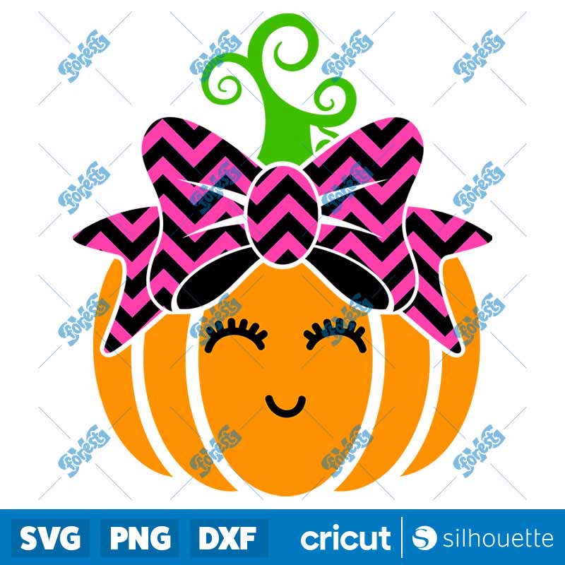 Pumpkin With Bow SVG