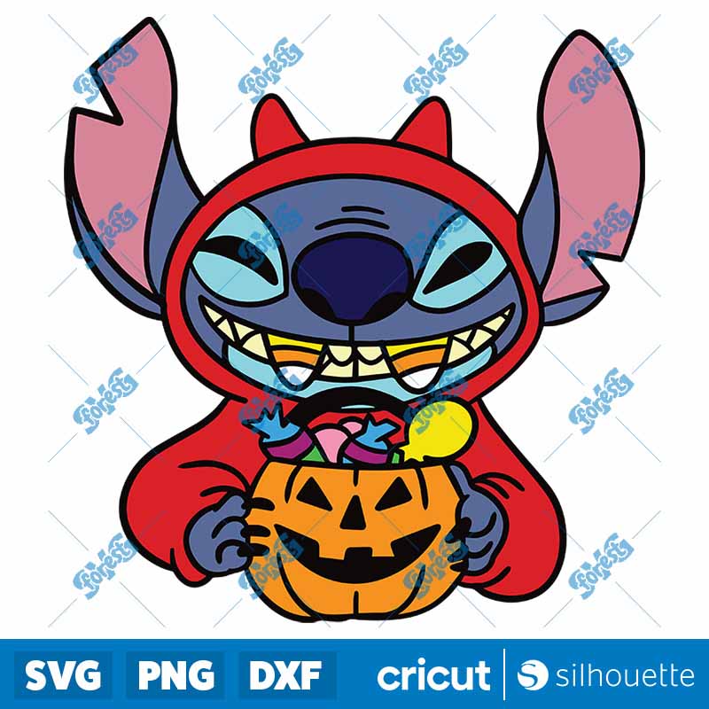 Pumpkin x Candy x Stitch SVG