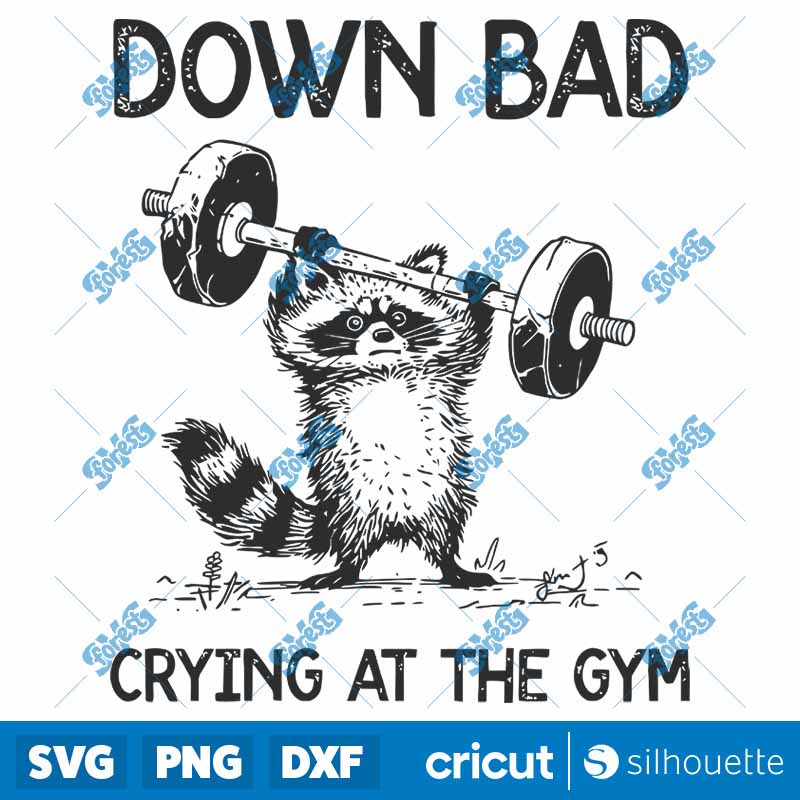 Racoon Down Bad Crying At the
  Gym SVG