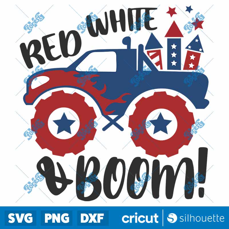 Red White and Boom SVG