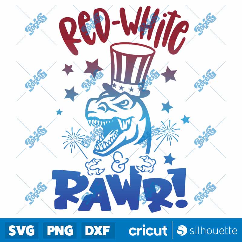 Red White and RAWR! SVG