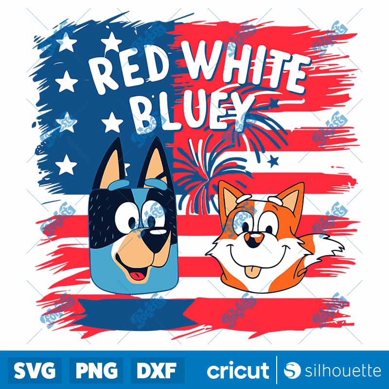 Red White Bluey America Flag
4th Of July SVG