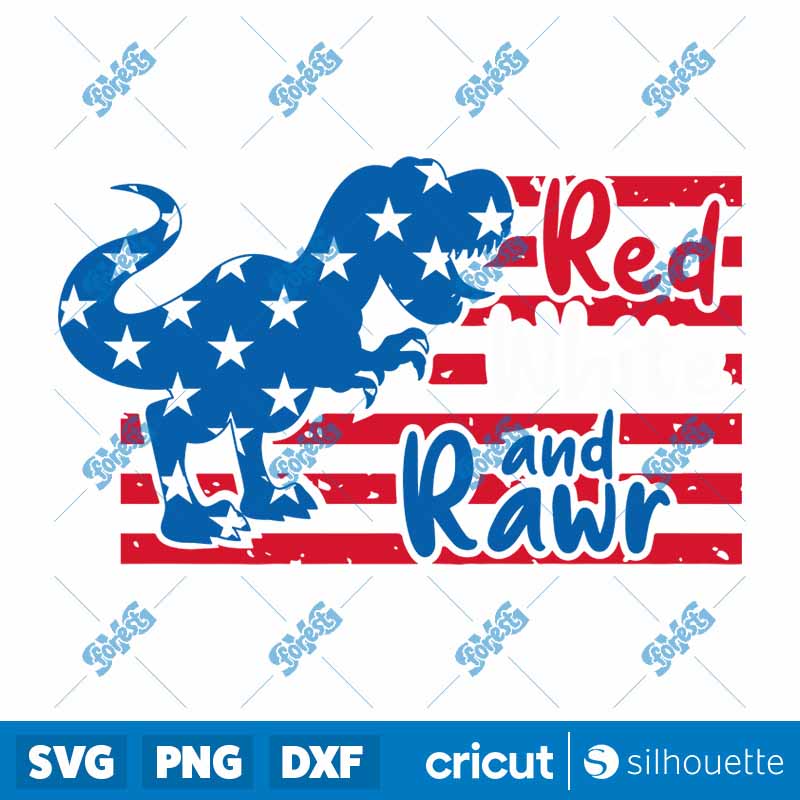 Red White Rawr SVG