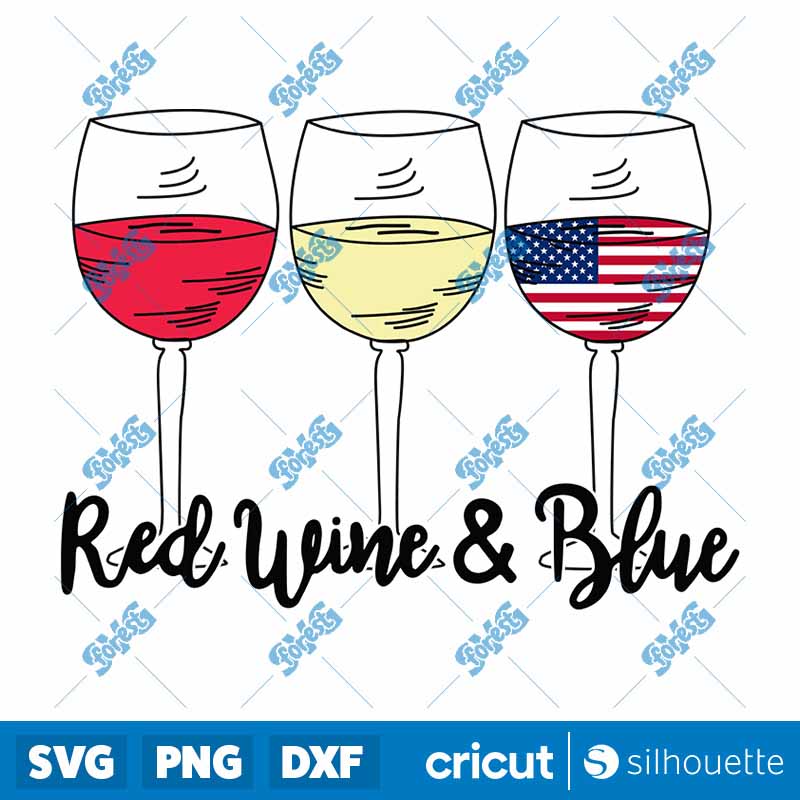 Red Wine and Blue Flag SVG