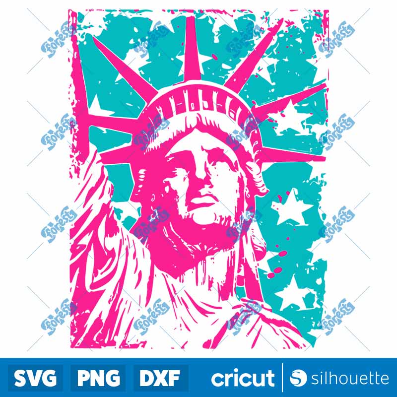 Retro 4th Of July Statue of
Liberty SVG