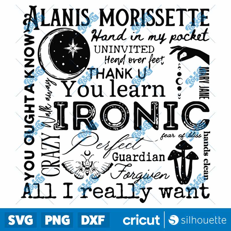 Retro Alanis Morissette List
  Of Songs SVG