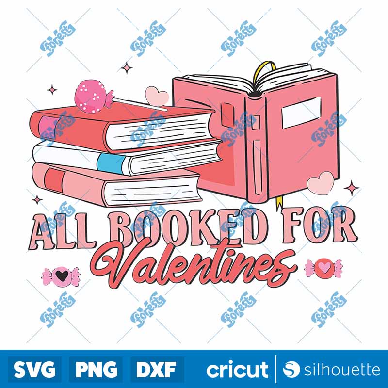 Retro All Booked For Valentine
  SVG