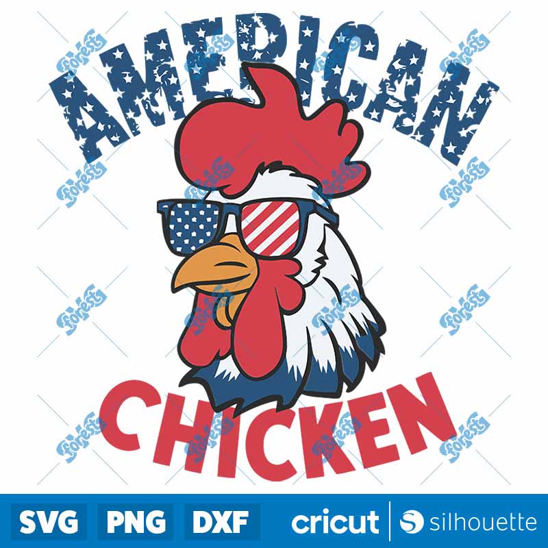 Retro American Chicken USA
  Glasses SVG