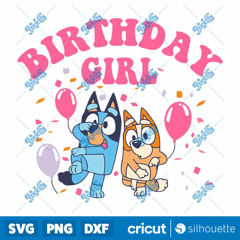 Retro Bluey Bingo Birthday
  Girl Party SVG