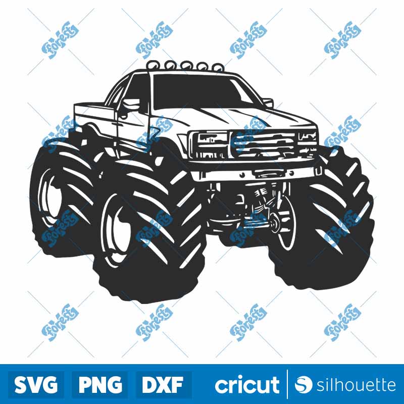 Retro Cartoon Monster Truck
  Vector SVG