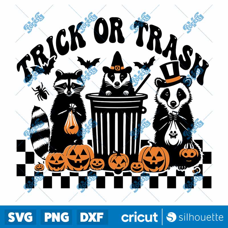 Retro Checkered Trick Or Trash
  SVG