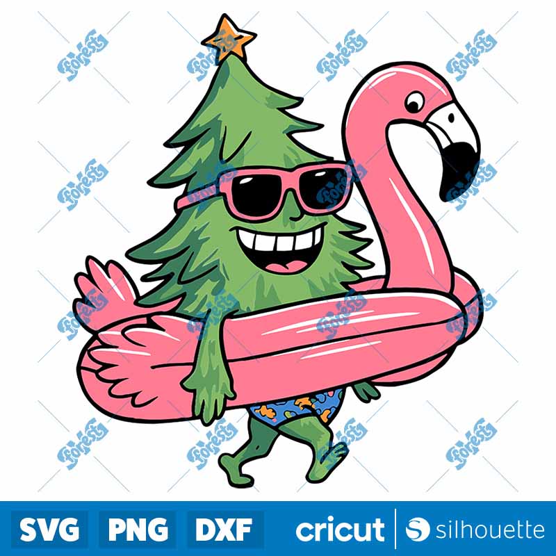 Retro Christmas Tree Beach
  Vacation SVG