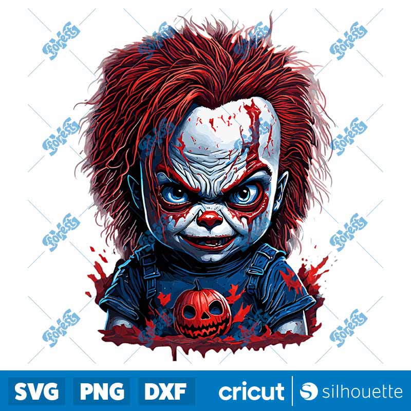 Retro Chucky Halloween PNG