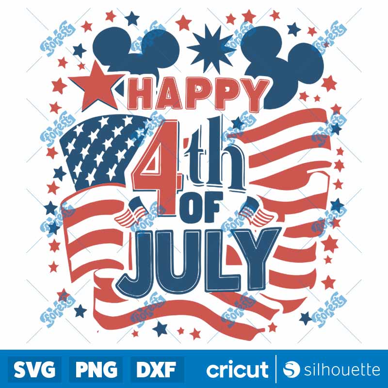 Retro Disney Happy 4th Of July
  Independence Day SVG