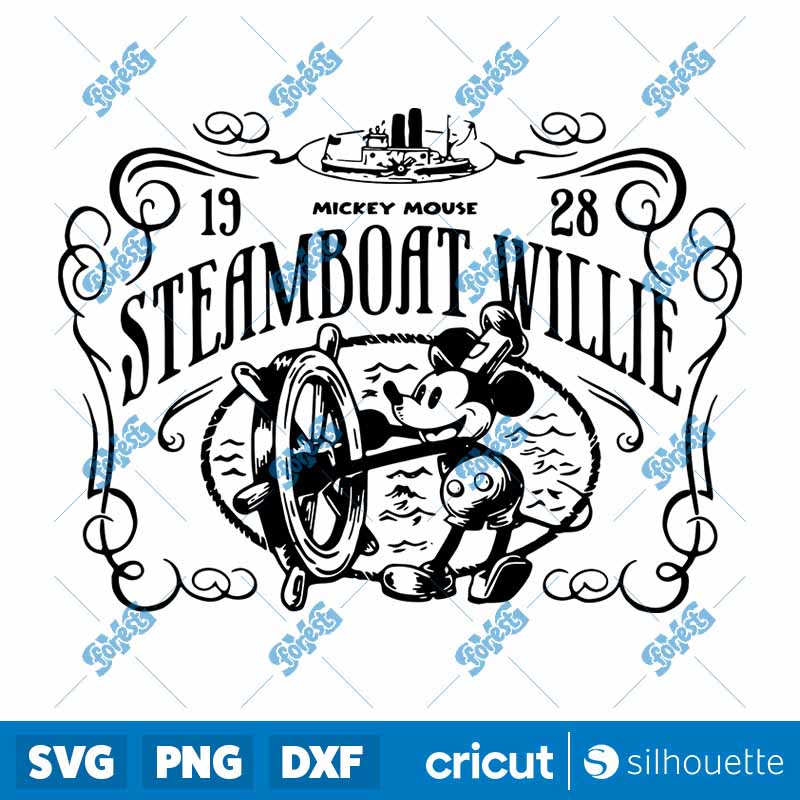 Retro Disney Steamboat Willie
  Mickey Mouse SVG