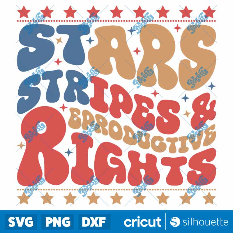 Retro Feminist Stars Stripes
  And Reproductive Rights SVG