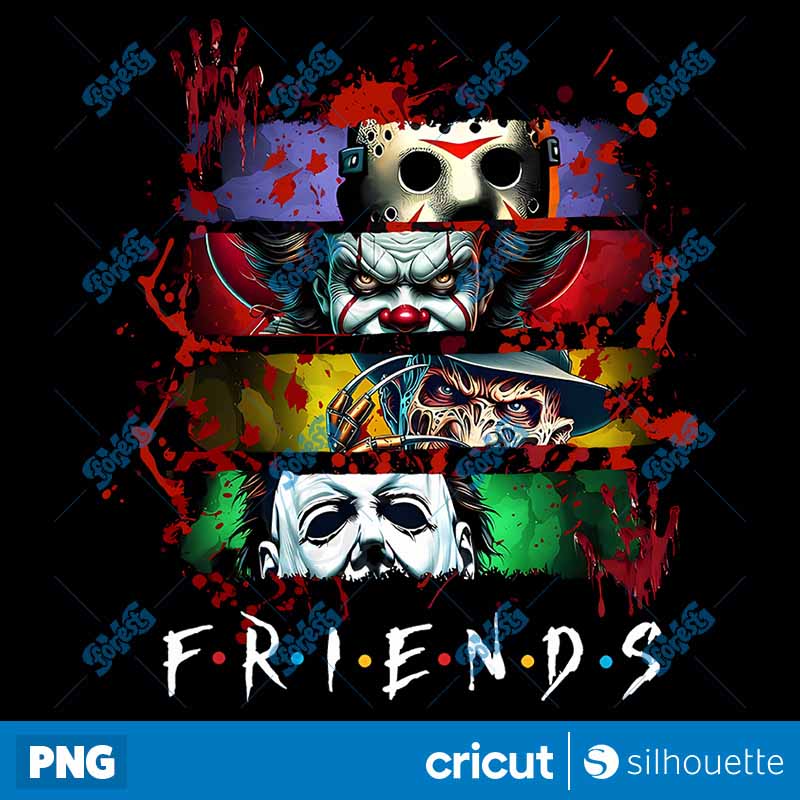 Retro Friends Horror Movie PNG