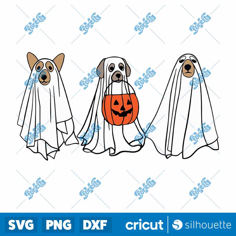 Retro Ghost Dog Spooky Season
  SVG