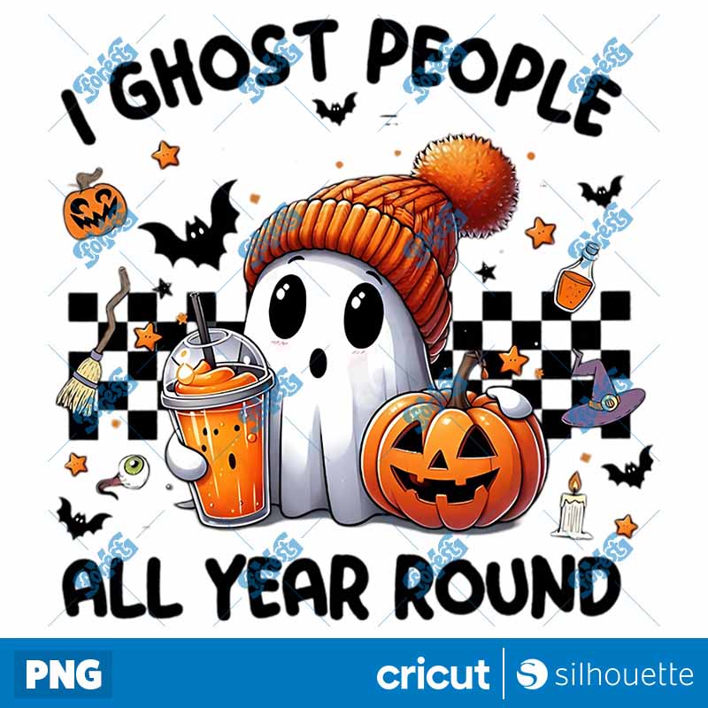 Retro I Ghost People All Year
  Round PNG