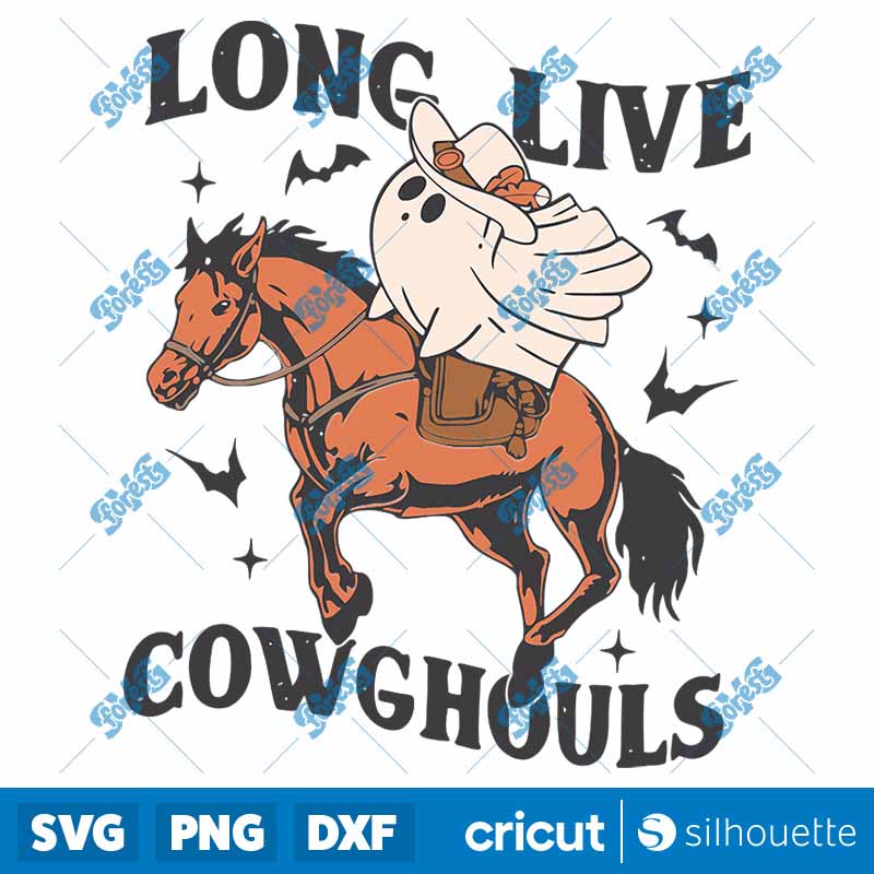 Retro Long Live Cowghouls
  Ghost SVG