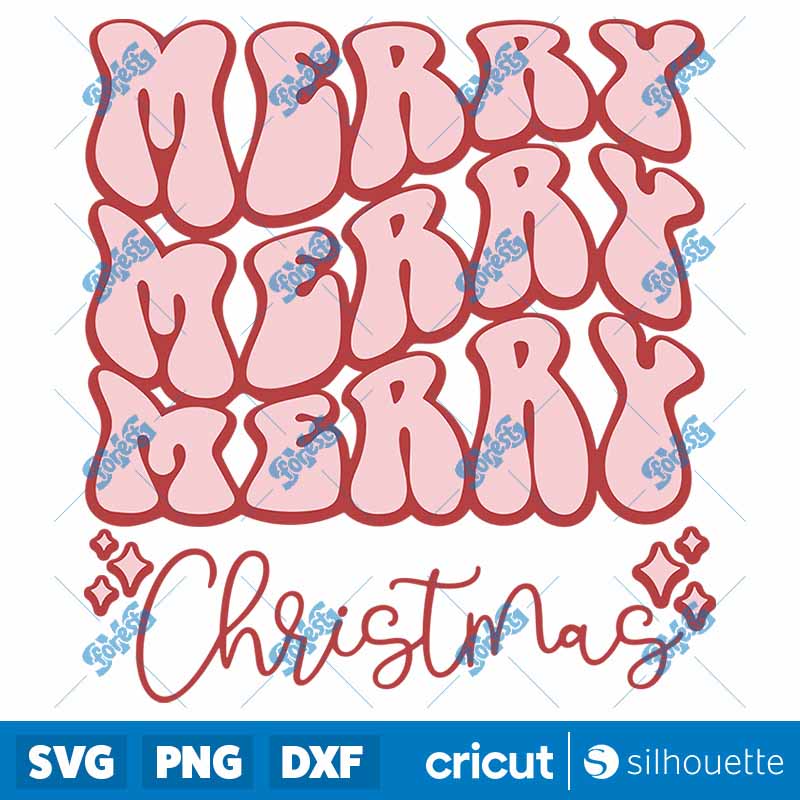 Retro Merry Christmas SVG