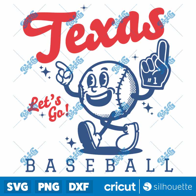 Retro MLB Lets Go Texas
  Baseball SVG