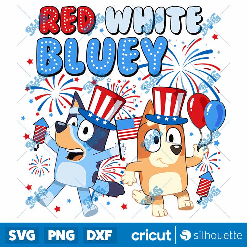 Retro Red White Bluey 4th of
July SVG